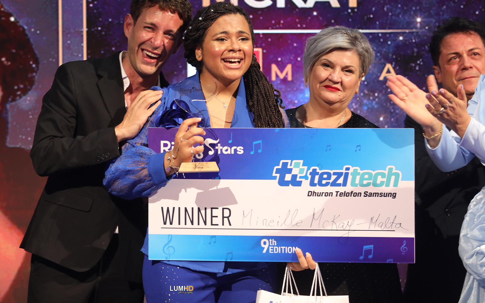 Mireille McKay representing Malta after winning the Grand Prix at the 9th Rising Stars International Music Festival in Gjilan, Kosovo.