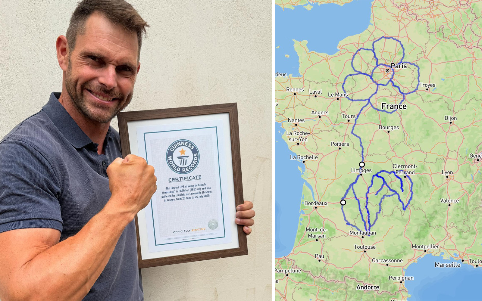 French Cyclist Draws Giant GPS Flower in Memory of His Mother