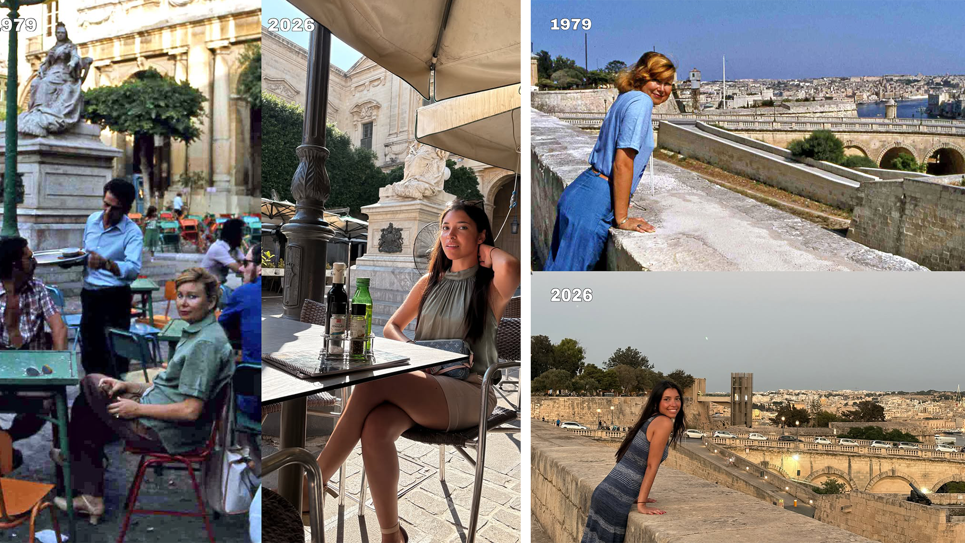 Travellers Recreate Their Grandparents’ 1979 Malta Photos 47 Years Later
