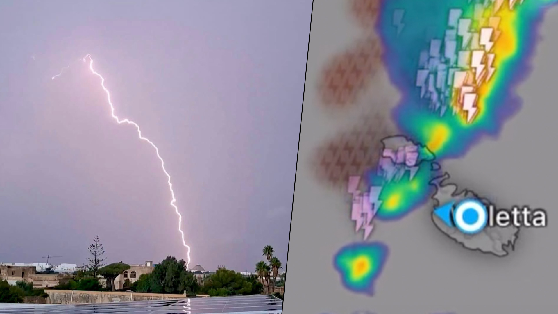 Malta Hit by Strong Winds & Thunderstorms This Morning