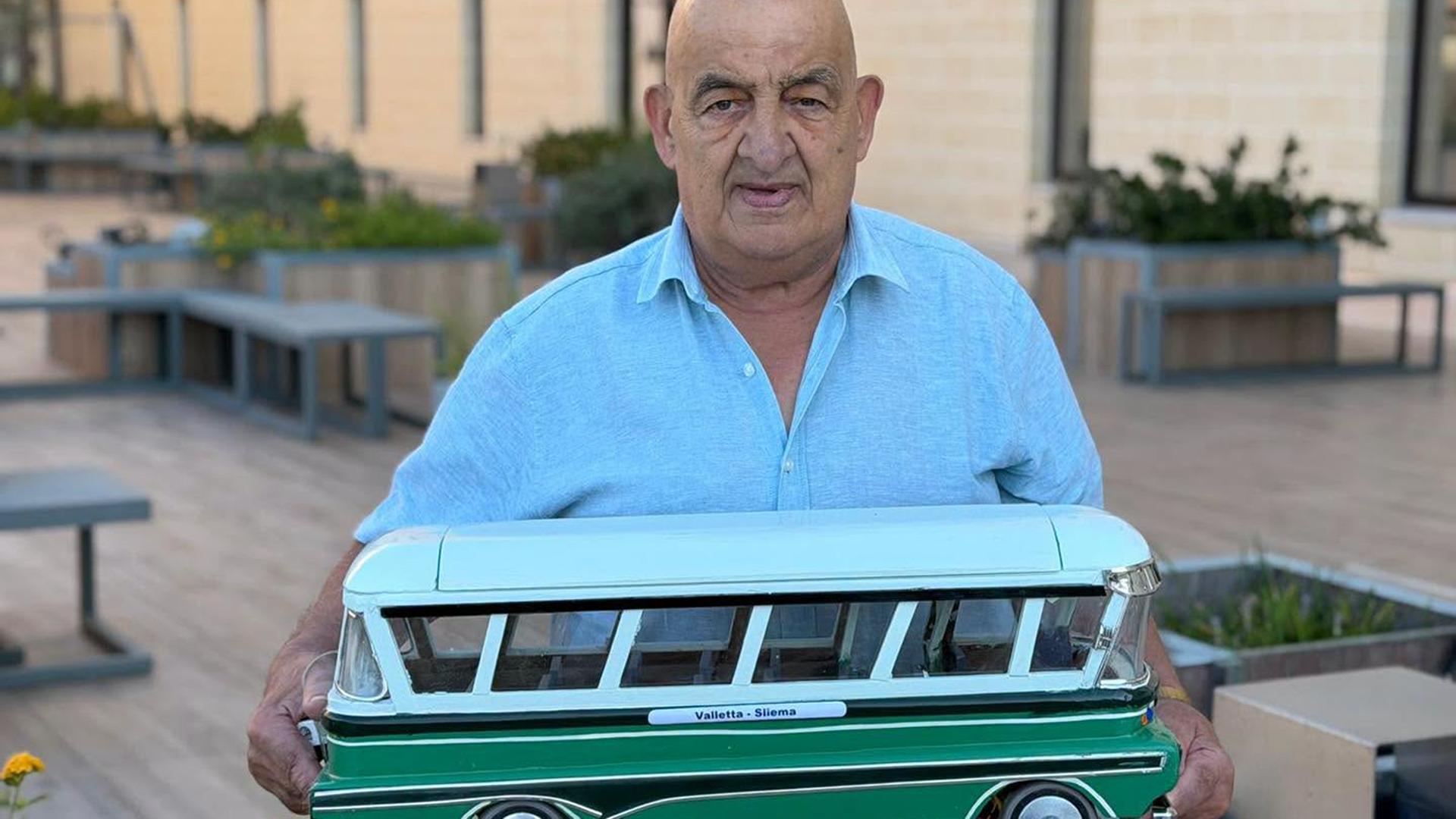 Handcrafted 1970s Malta Bus Model Donated to Puttinu Cares